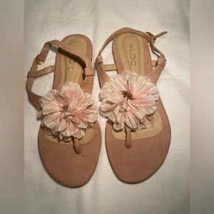 Selling Barely Worn Pink Aldo Flower Sandals